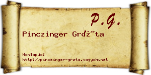 Pinczinger Gréta névjegykártya